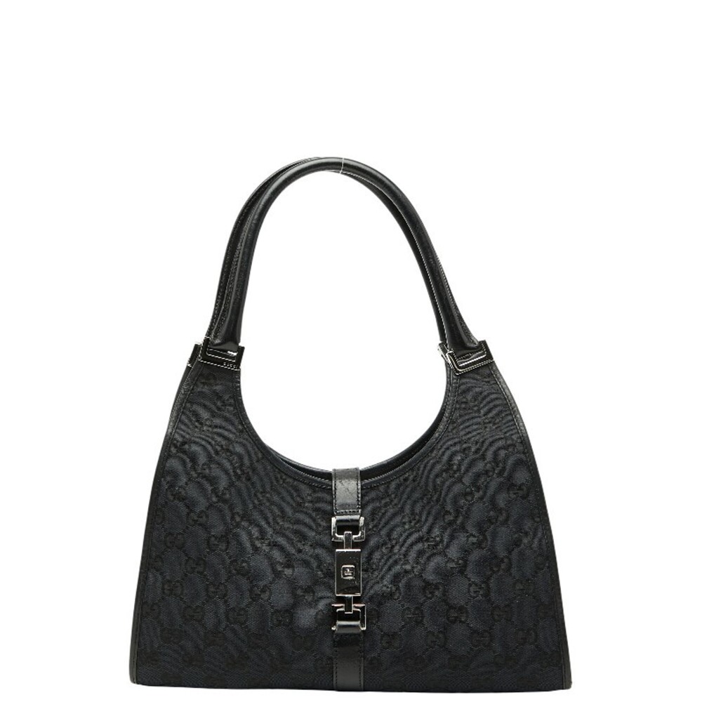 GUCCI Authentic Black Leather Jackie Shoulder Bag